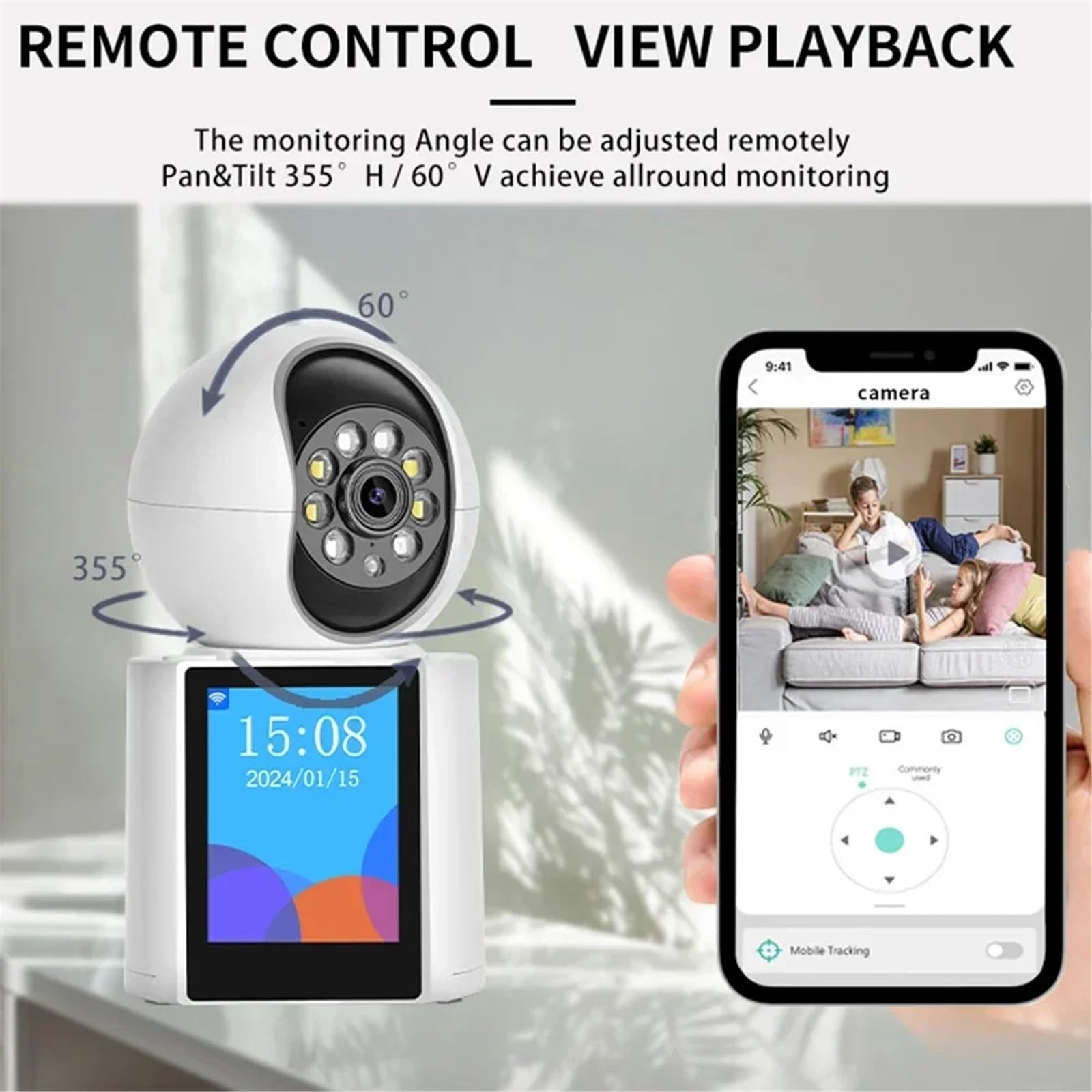Kamera wideodomofonowa 5MP IP WIFI Niania elektroniczna Ekran 2,8 cala Inteligentna kamera domowa Wi-Fi Automatyczne śledzenie CCTV, Pomoc w monitorowaniu(5MP Camera with 32G)