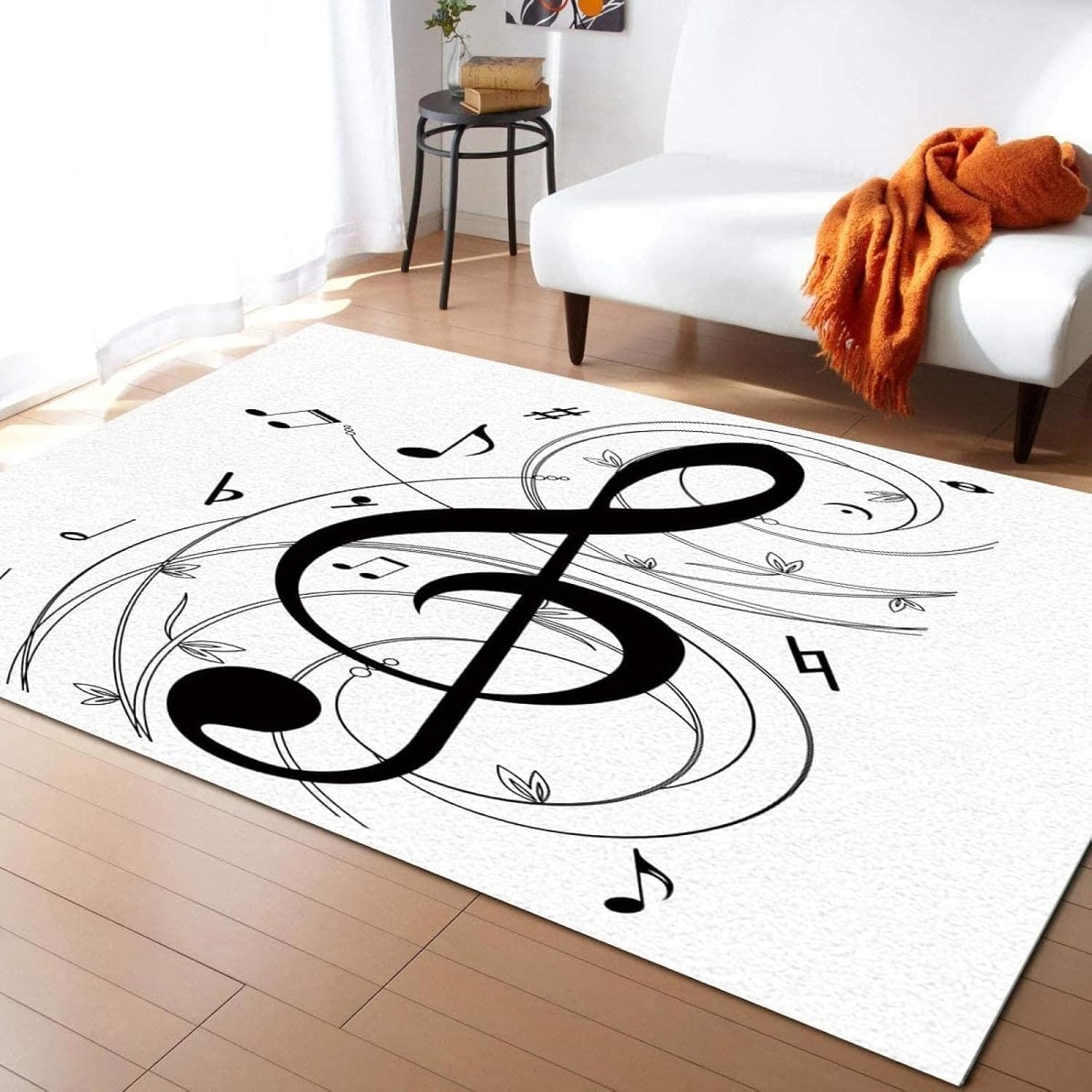 Tapis notation musicale résistant aux taches et sécurisé pour enfants