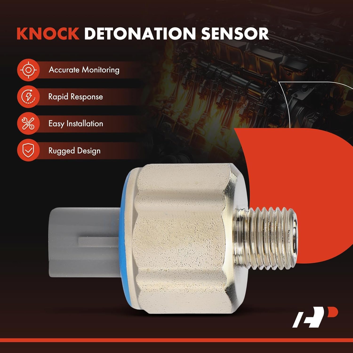 A-Premium Knock Detonation Sensor Compatible with Lexus LS400, SC400 & Toyota 4Runner, Celica, MR2, Pickup, T100, Tacoma, 1990-2000, 2.7L 3.0L 4.0L, Replace# 8961550010