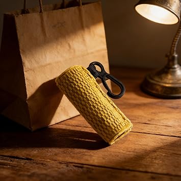 Linkidea 2 Pack Knitted Stretch Protective Sleeve with Lanyard, Soft Pocket Cover for 1 Diameter Slim Mini Devices, Portable Storage Sock for Stylus, Lip Balm (Yellow)