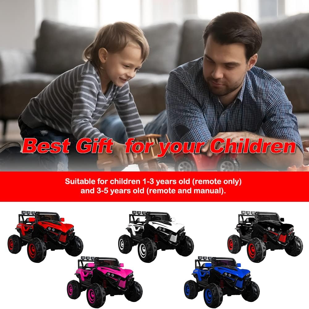 Hottest Sale 12V Children Riding Off-Road Vehicles, Electric Driving Off-Road, Suitable for Various terrains, Realistic Sound Effects, Storage, Remote Control-Blue