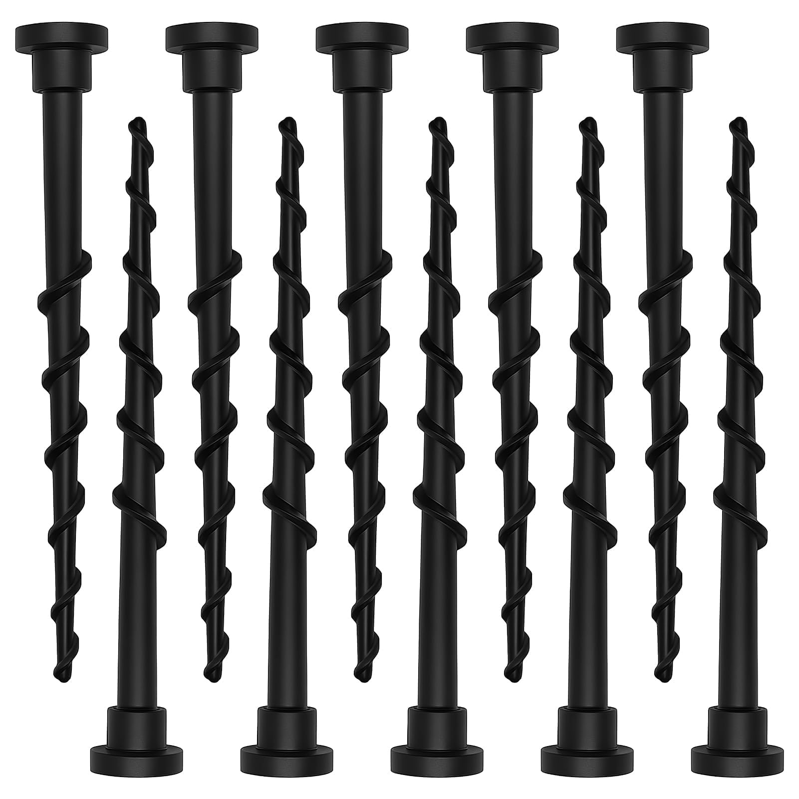 10Pcs Lawn Mower Charging Station Screws for Husqvarna Automower 105, 305, 308-14cm Durable Plastic Ground Screws, Secure Installation, Corrosion-Resistant, Ideal for Outdoor Use, Black