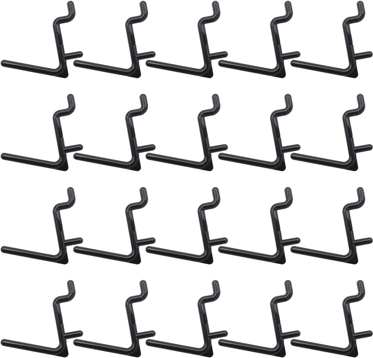 Pegboard Hooks Kit - 50 pk L Style for Peg Board Assortment Tool Organizer Black Peg Hooks Accessories