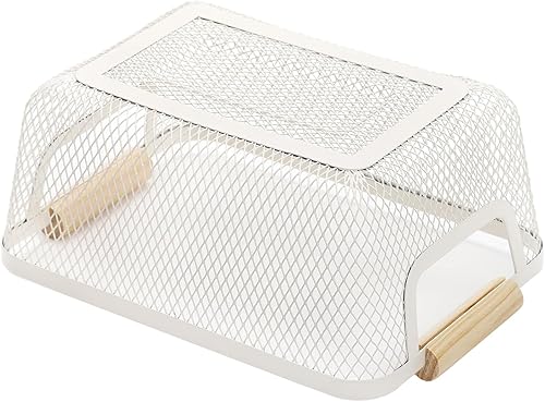 Miniatura 7 de Paquete de 2 cestas de acero de malla metálica, cesta organizadora de almacenamiento de alambre multifuncional, cesta de cocina colgante con mango