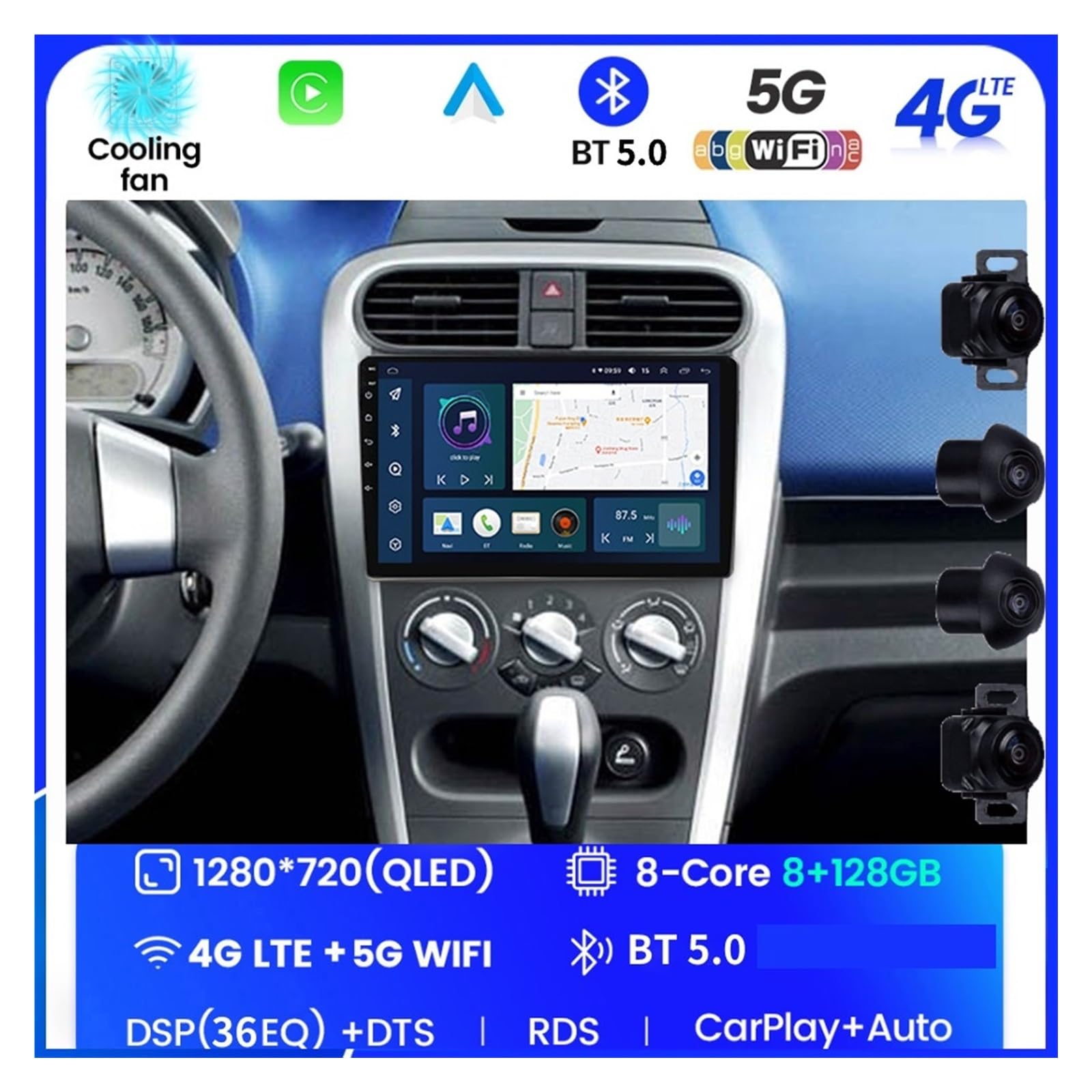 Nawigacja satelitarna Odtwarzacz Radia Samochodowego Nawigacja GPS Stereo(1G 16G Camera)