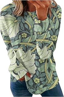 Long Sleeve Tops Women Women Tops Women's Blouses & Shirts Long Sleeve Shirts for Women Loose Casual Oversized Tshirts Shirts for Women Pleated Fall Women's Floral Print Tops
