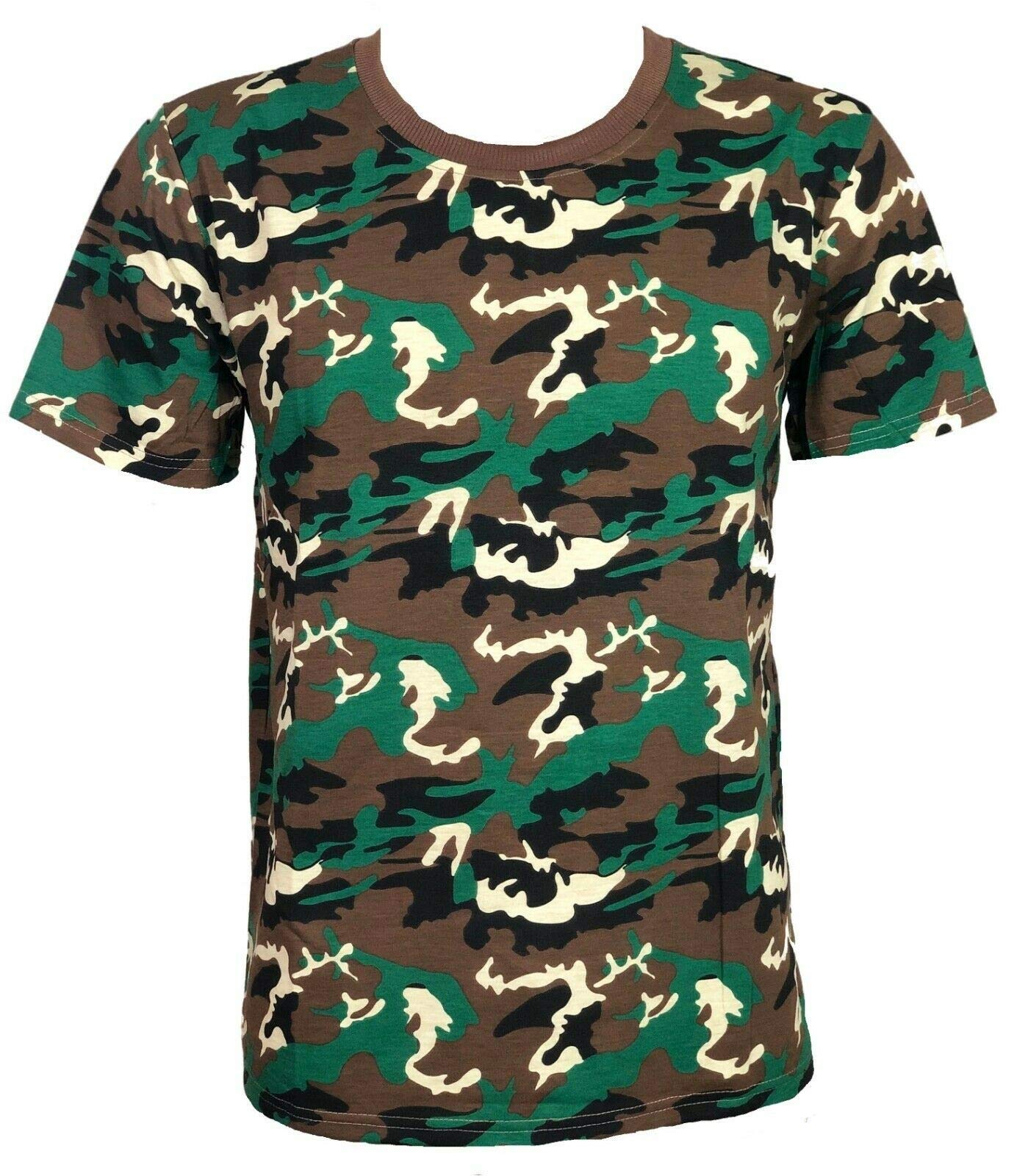 Rfx Boys Military Tee - Brown Camo Girls Military Children Camouflage T-Shirts Army Kids Combat Tee Summer Jungle 7-13 Years (, 11-12 Years)