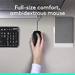 Logitech MK120 Wired Keyboard and Mouse Combo for Windows, Optical Wired Mouse, Full-Size Keyboard, USB Plug-and-Play, Compatible with PC, Laptop - Black