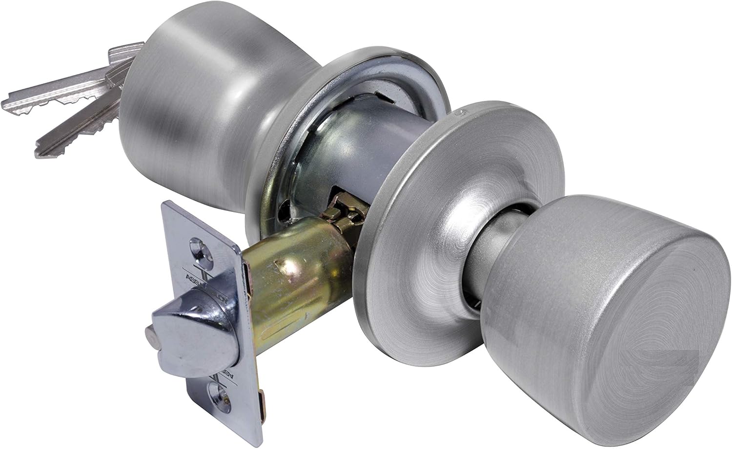 Tesa Assa Abloy 3502U0NS TULIPA Set Of Knobs For Doors Satin Nickel Function 02 TULIPA