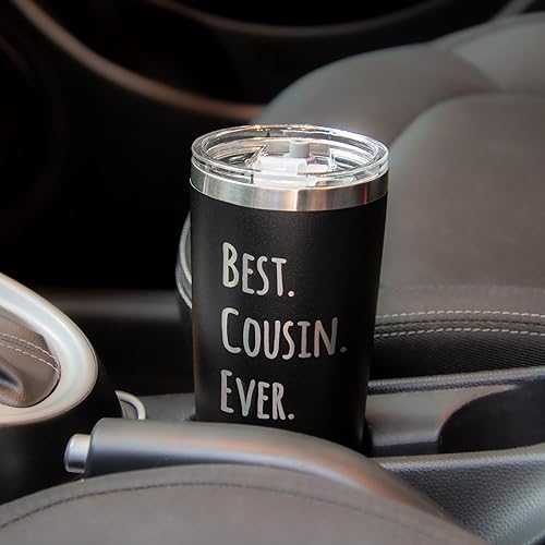 Miniatura 6 de JENVIO Regalos para primos  Best Cousin Ever  Vaso de acero inoxidable con dos tapas y pajitas y caja de regalo  Taza favorita única para mujeres y
