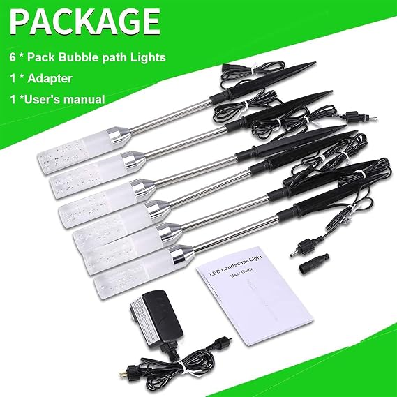 Cool White 6 Pack LED Path Lights & Warm White 3 Pack Extension Path Lights