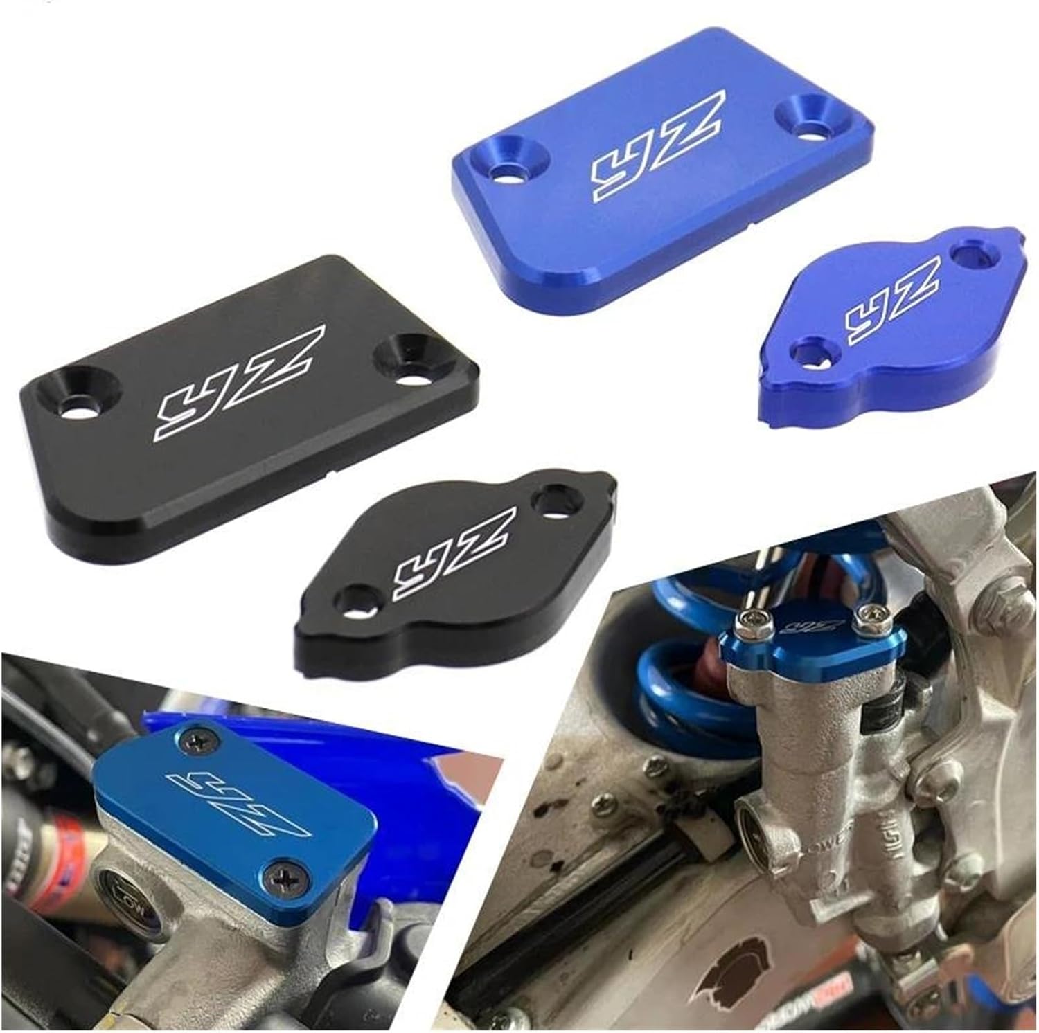 Motorcycle Accessories Front Rear Brake Reservoir Cover Oil Pump Cap For YZ125 2009-2024 YZ250F 2007-2024(BLUE)