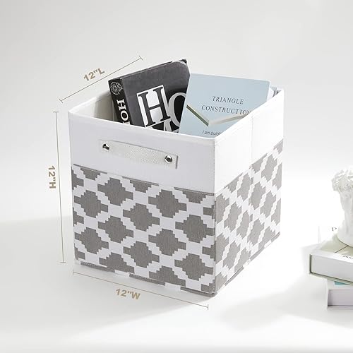 Miniatura 2 de Contenedores de almacenamiento de cubos de 12 x 12 pulgadas con asa, paquete de 4 cubos de tela para ropa, juguetes, cubos de almacenamiento