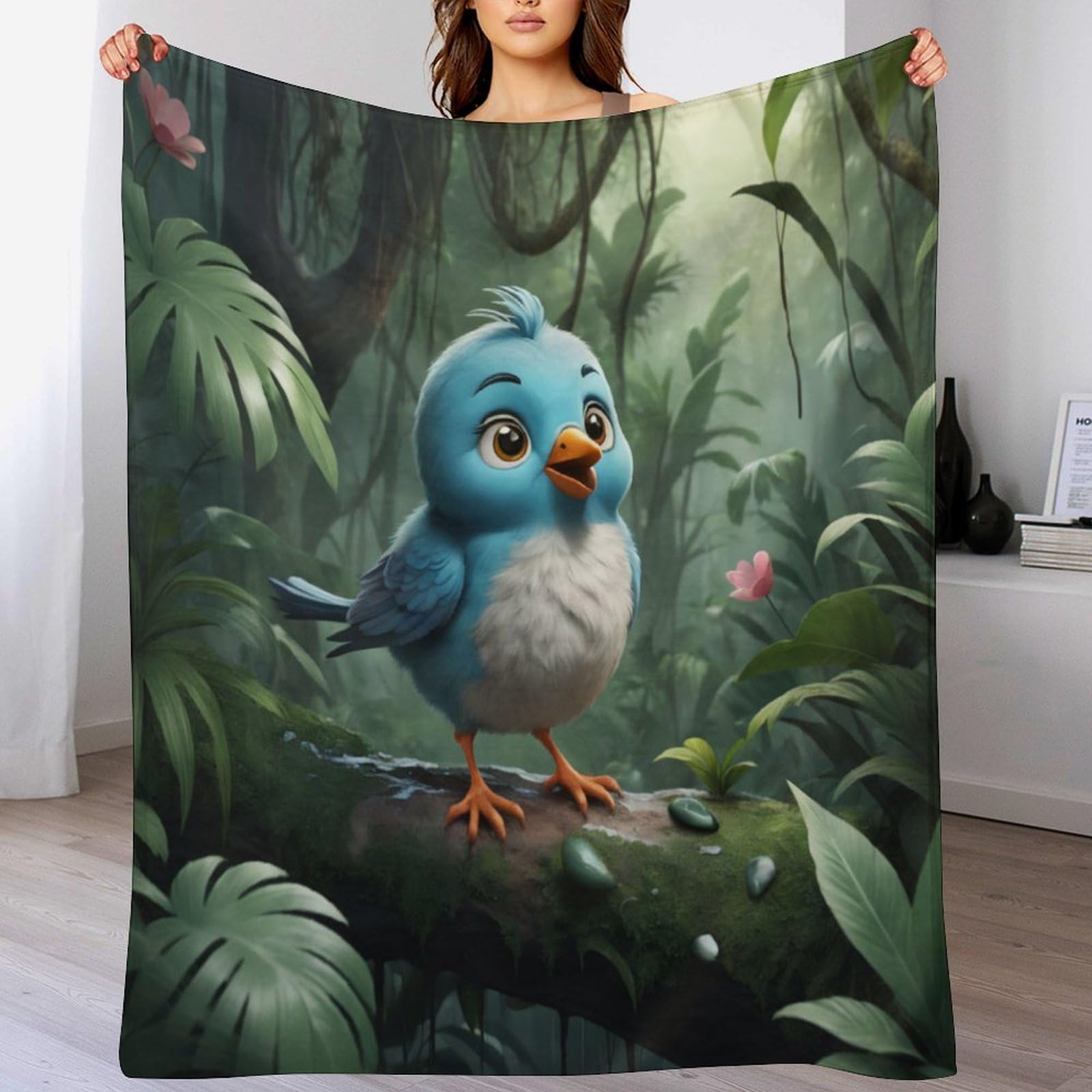 Couverture oiseau polaire douce pour envelopper de chaleur vos soirées de détente
