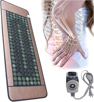 Tourmaline Stone Far Infrared Heating Pad for Neck, Back & Shoulder, Natural Jade And Tourmaline Heating Pad, Soft Mesh Negative Ion Mat with Smart Remote Controller,80x190cm [Energy Class A]