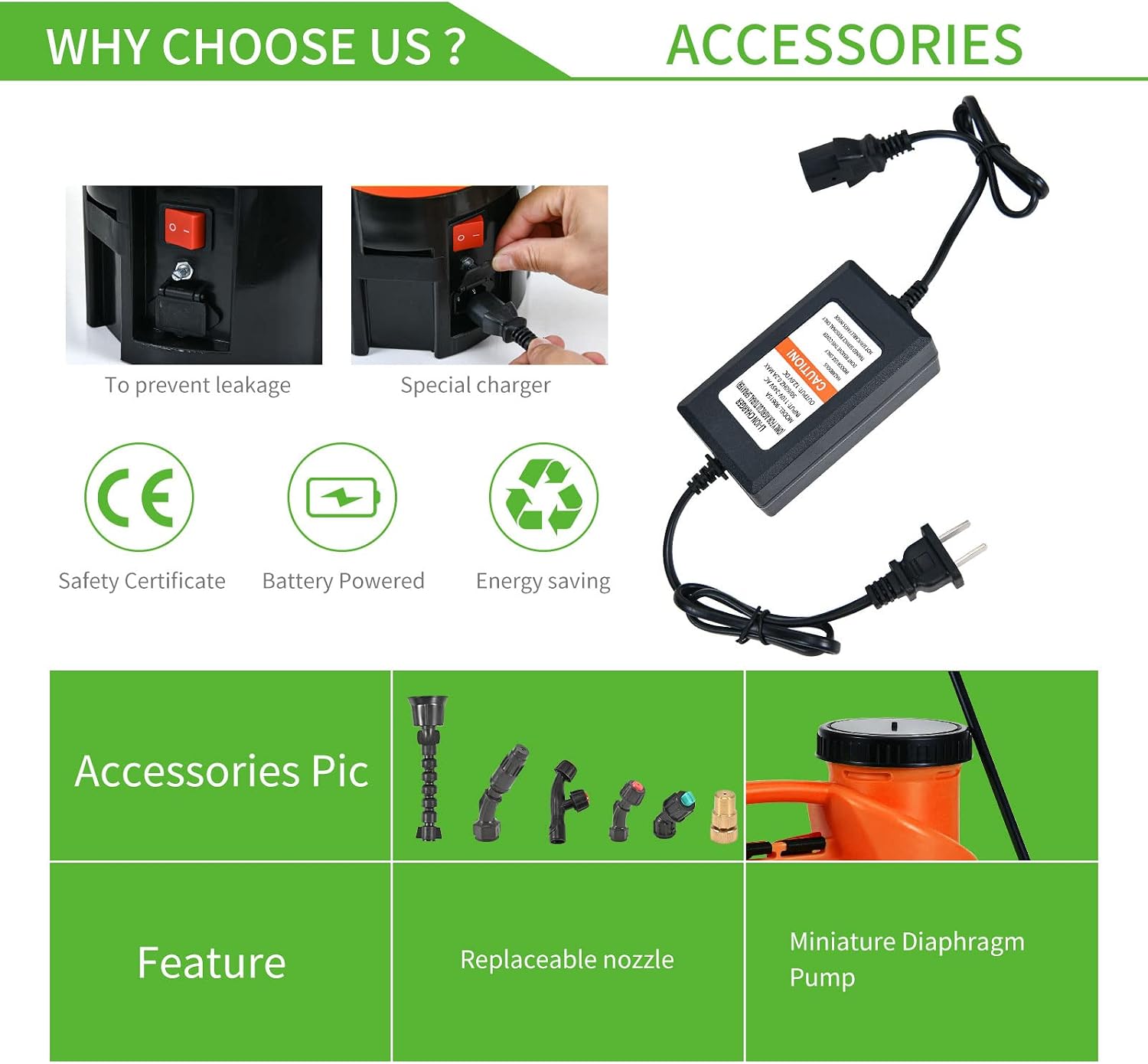 WOEKBON 4 Gallon Battery Powered Backpack Sprayer Electric Garden Pump Sprayer with Lithium Battery for Long Time Spray Brass Telescope Wand and Multiple Nozzles for Spraying Cleaning。