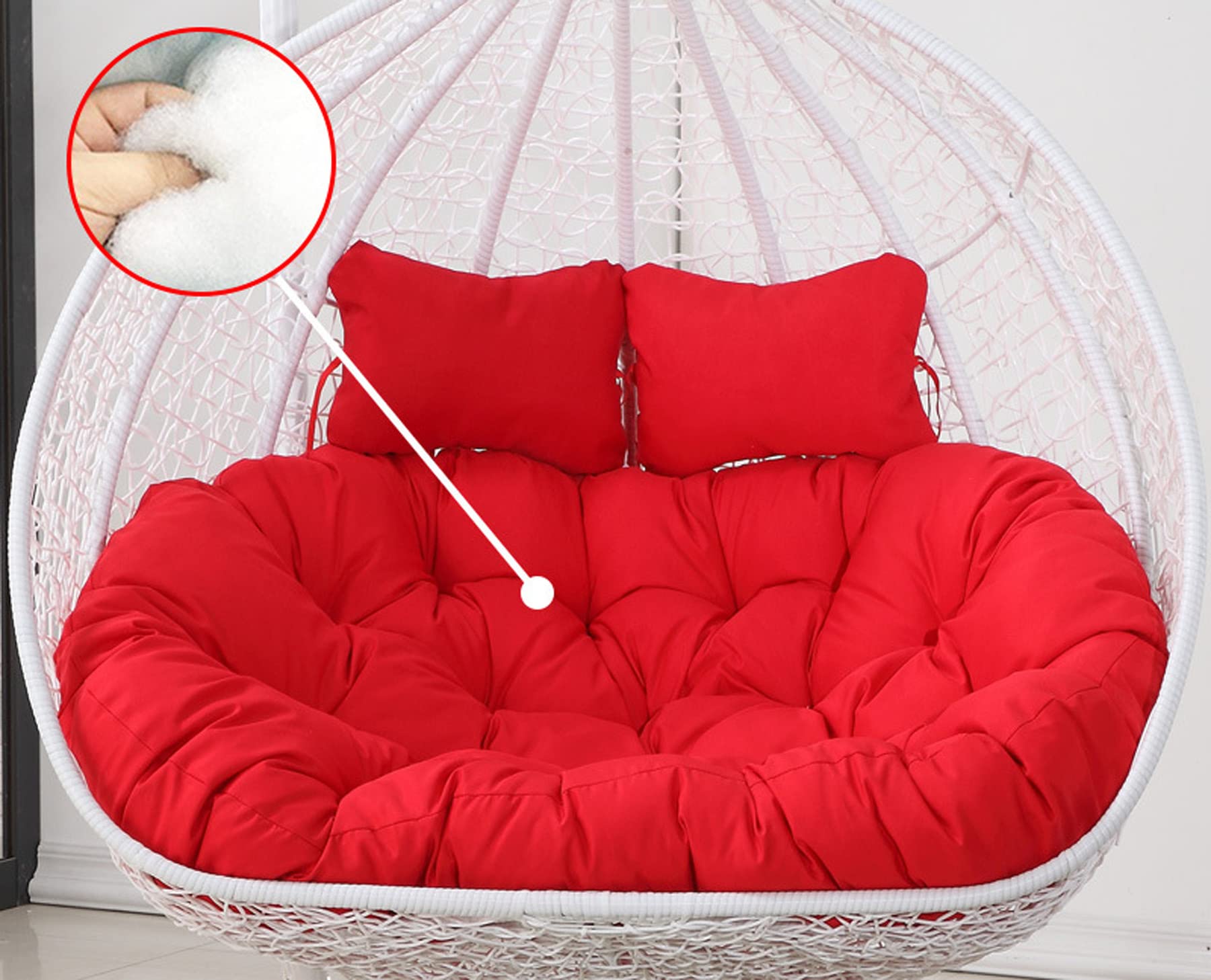 Coussin de chaise œuf double imperméable et lavable pour jardin