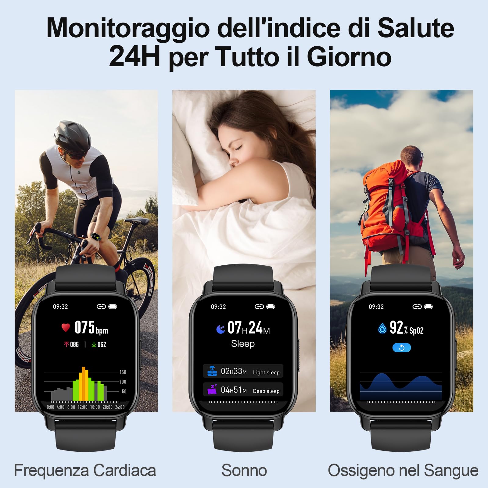 Smartwatch Uomo Donna, 1.85"Orologio Smartwatch con Effettua/Risposta Chiamate,112+ Sportive Smart Watch con Sonno/Cardiofrequenzimetro/Contapassi, Impermeabil IP68 Orologio Fitness per iOS Android
