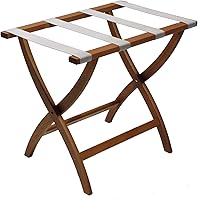 Vista 33 de Wooden Mallet Designer Curve Leg - Portaequipajes, correas grises, roble claro