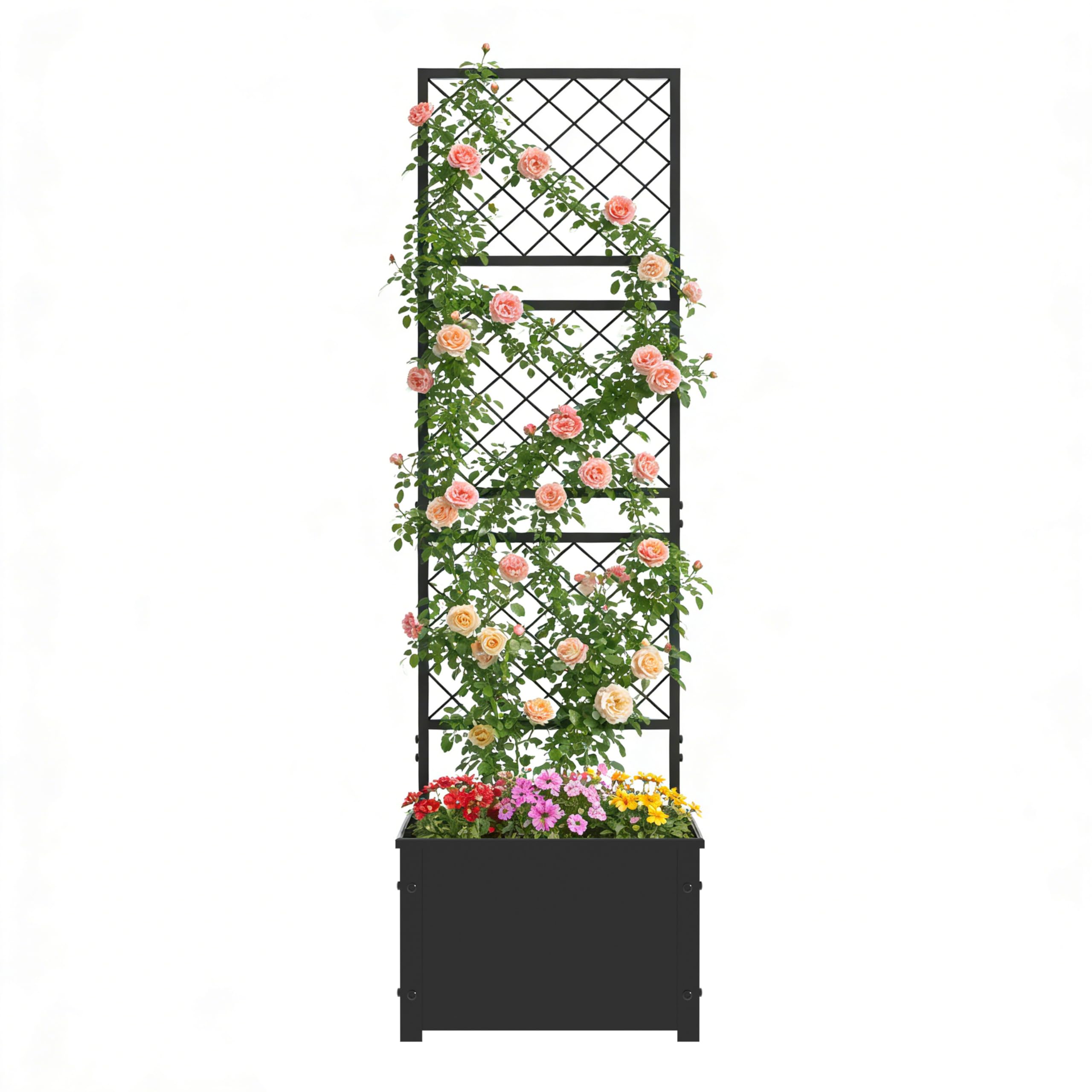 Jardinière surélevée avec treillis pour légumes et fleurs de terrasse aboxoo