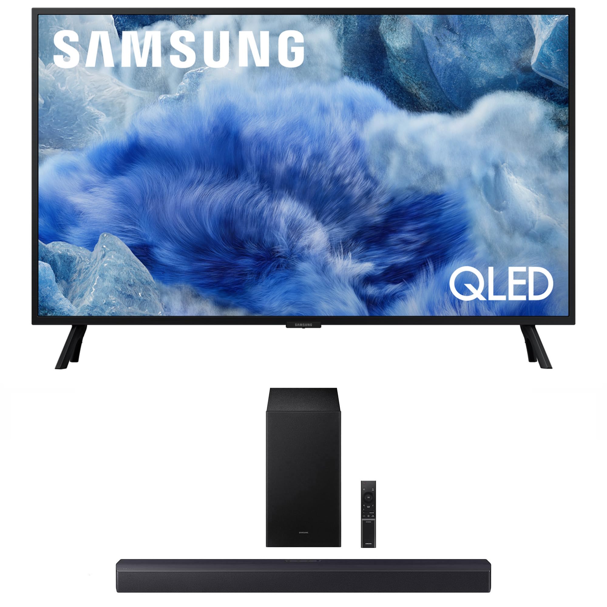 Samsung QN32Q8FAAFXZA 32 Inch Class QLED Q8F 4K Vision AI Smart TV with a HW-B550F B-Series Soundbar 2.1 Ch and Subwoofer (2025)