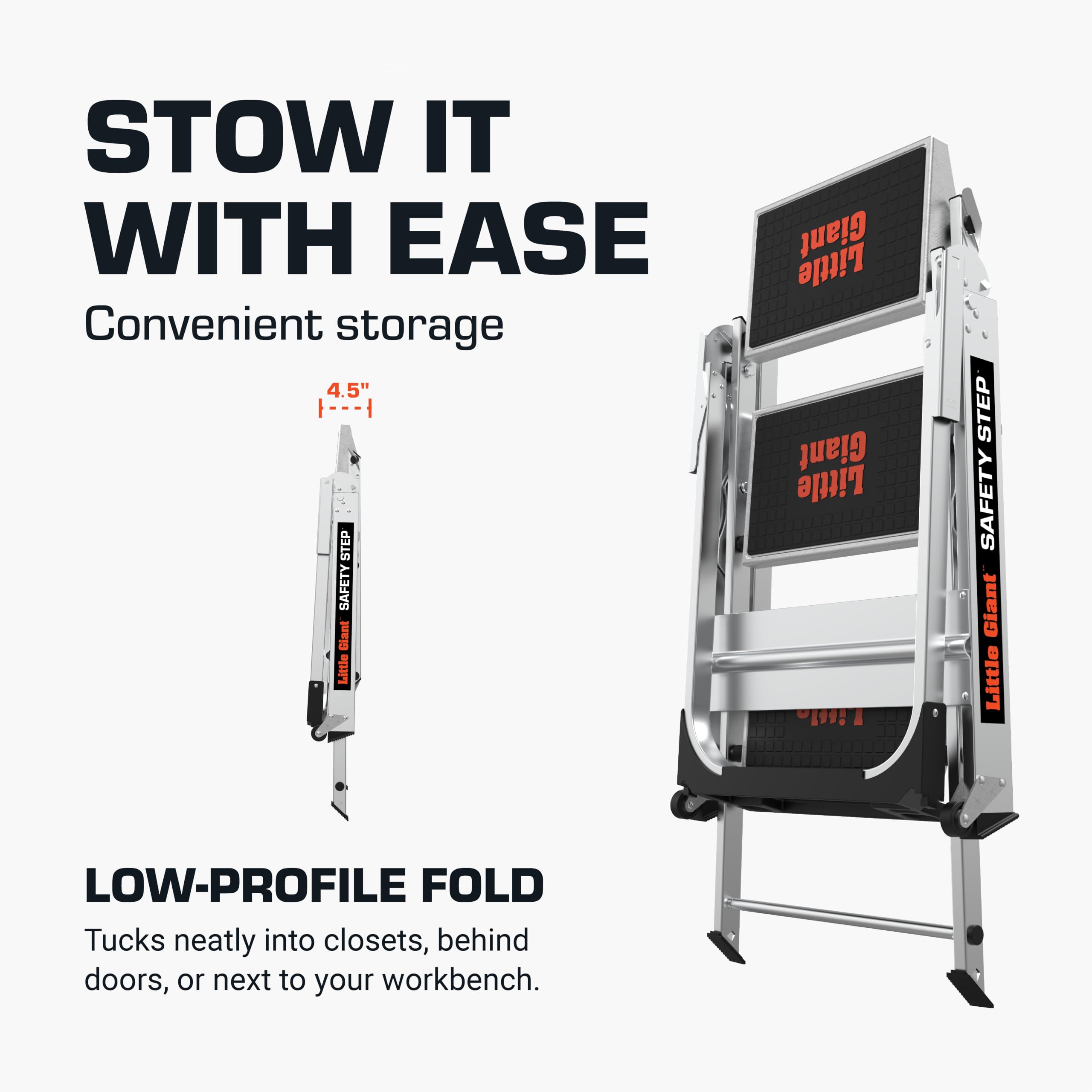 Little Giant Ladders, Safety Step, 2-Step, 2 foot, Step Stool, Aluminum, Type 1A, 300 lbs weight rating, (10210BA)