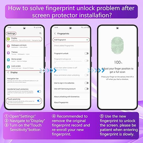 Miniatura 6 de Paquete de 2 protectores de pantalla de privacidad anti-luz azul para Galaxy S20 Plus no de vidrio, compatible con identificación de huellas