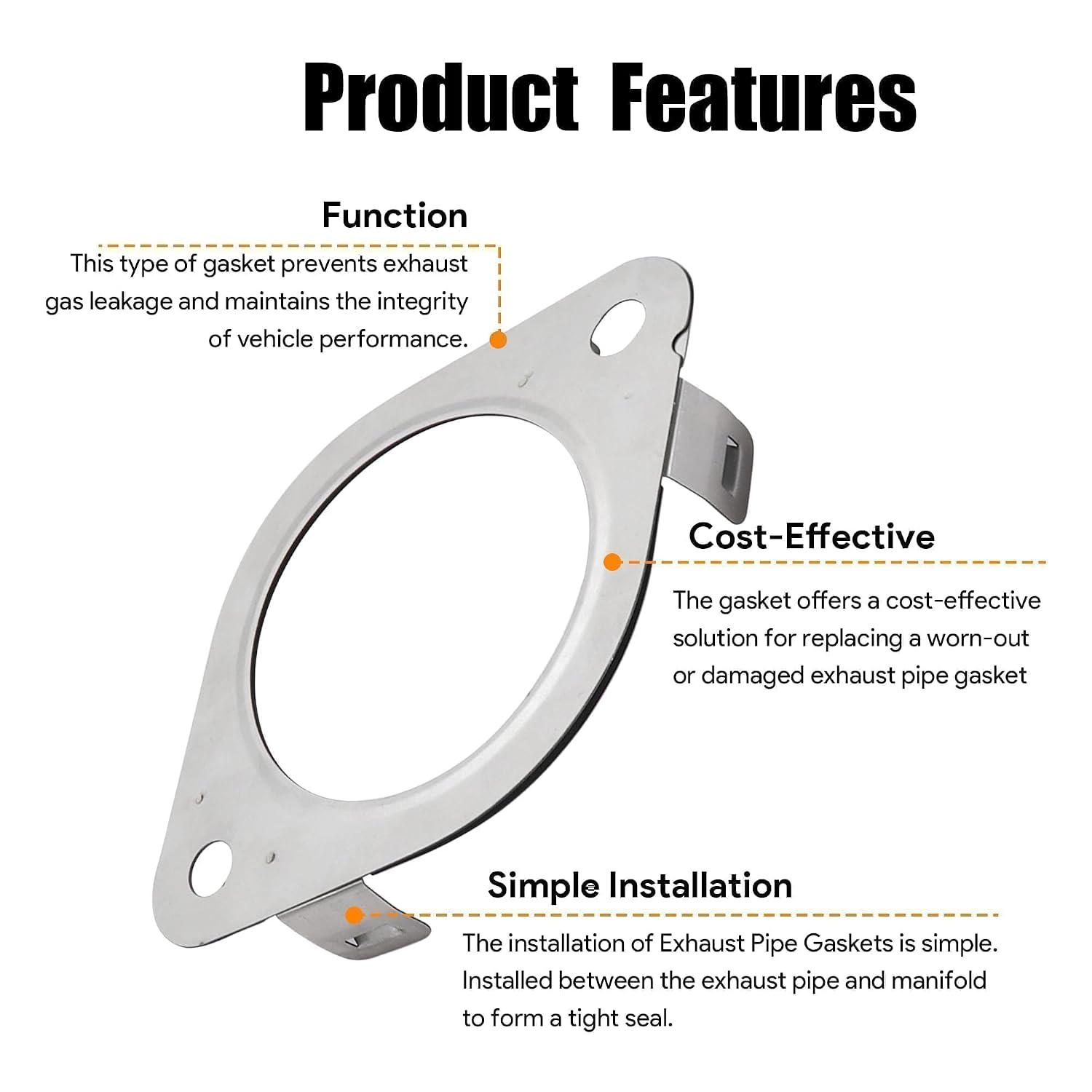 Exhaust Pipe Gasket Compatible with Dodge RAM 1500 3.6L 5.7L 2019 2020 2021 2022 Replace 68505222AA​​ Exhaust Flange Gasket
