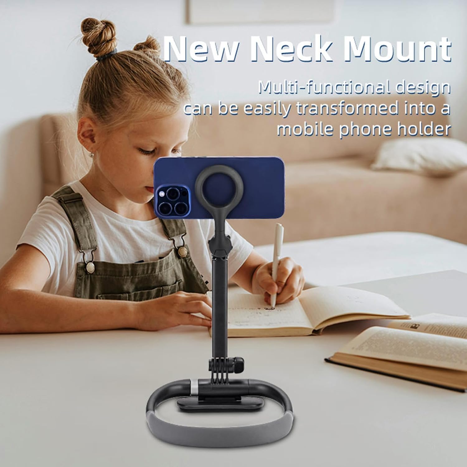 POV/Vlog Neck Cellphone Holder Necklaces Lanyards Neck Phone Mount Stand for Smartphones Structure