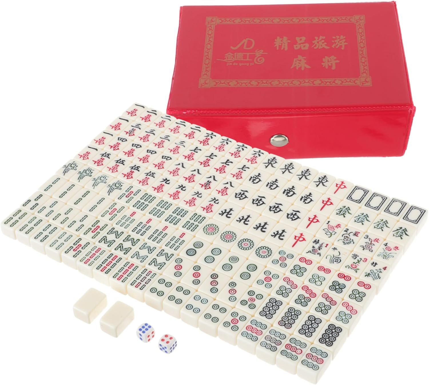 Sosoport 1set Travel Mahjong Set Portable Lightweight Kit for Camping Parties Complete Accessories for Fun for Family Gatherings