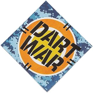 Fun Express - Dart Battle Party Beverage Napkins - Party Item for Boys and Girls of All Ages - Great for All Celebrations