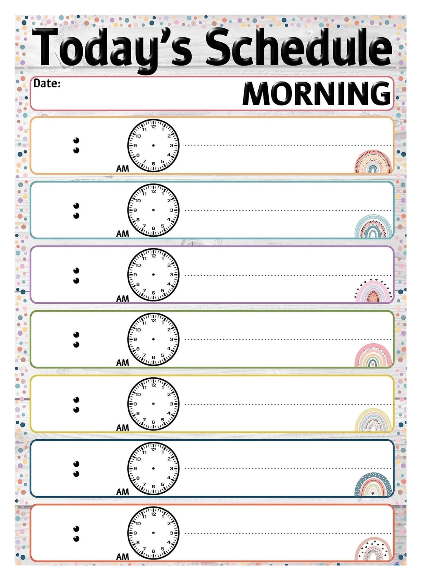 MCQWOMFQAK Kids Visual Schedule Poster with Pictures Reusable Morning Evening Routine Chart for Home Classroom Preschool Autism Behavior Management Resource 8 X 12 in
