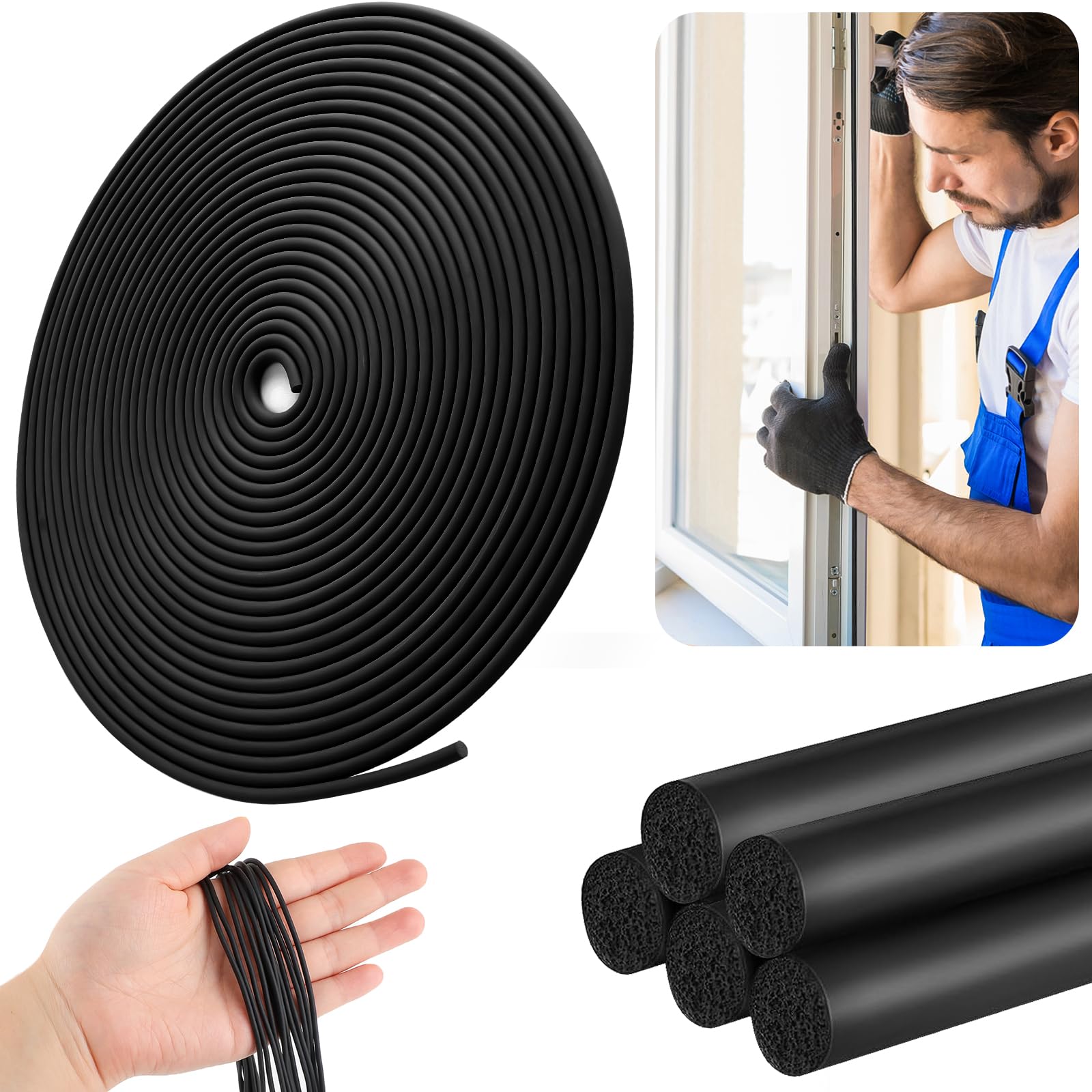 Rope Caulk U0U Backer Rod 1/8inch,Backer Rod Kit With Roller Tool,16 ...