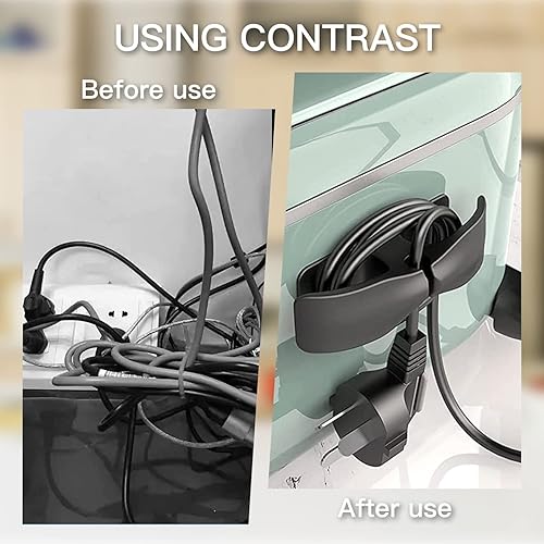 Miniatura 7 de Organizador de cables para electrodomésticos de cocina paquete de 8 unidades soporte de envoltura de cables adhesivo mejorado organizador de cables