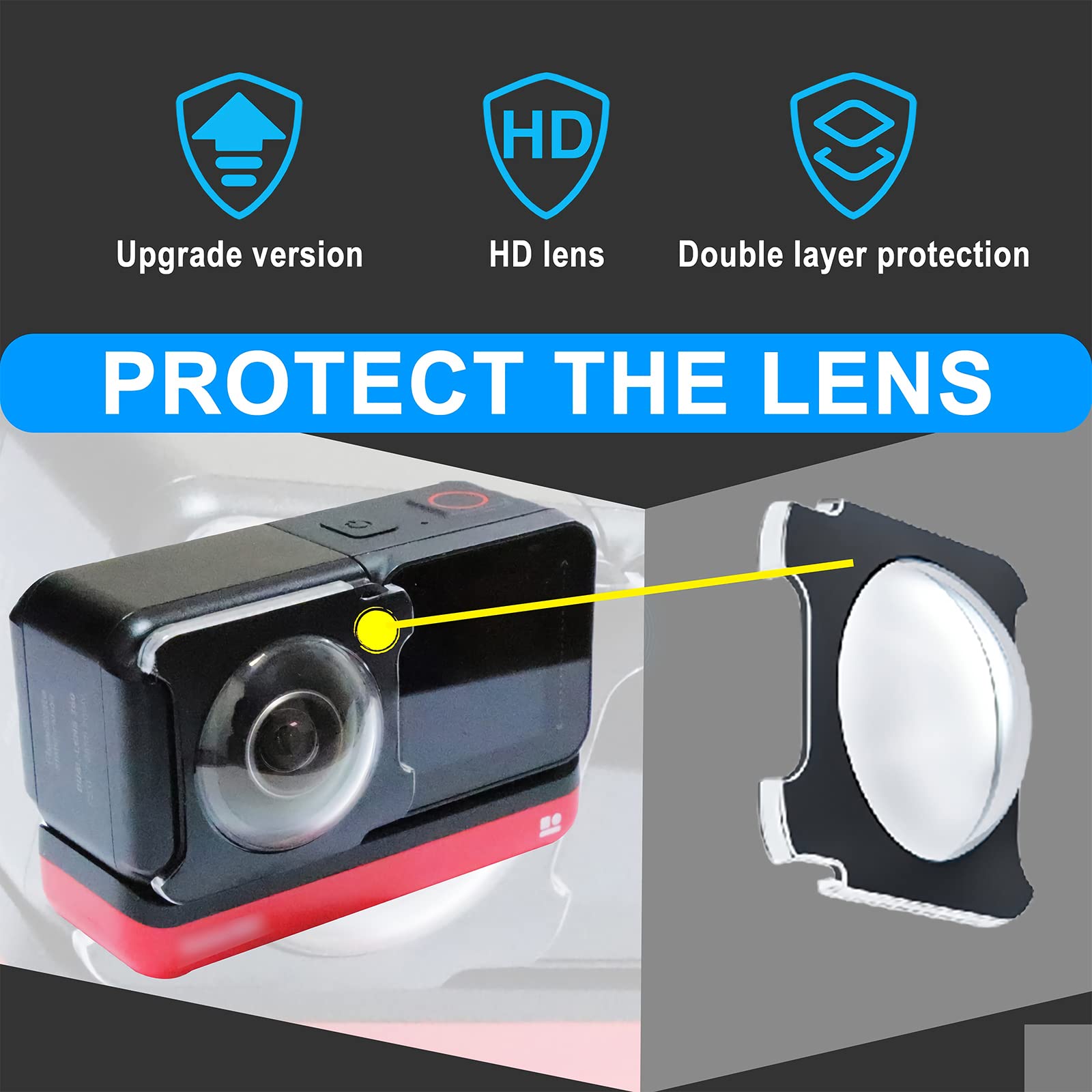 atFoliX Film de protection en verre plastique compatible avec Insta360