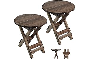 2 Pack Small Foldable Coffee Table, Outdoor Folding Side Table, for Patio, Porch, Laundry, Yard
