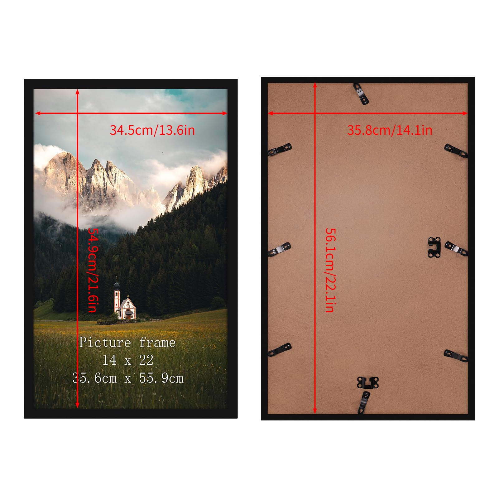 Amazon.com - Giftgarden 14x22 Picture Frame Black, 14 by 22 Thin