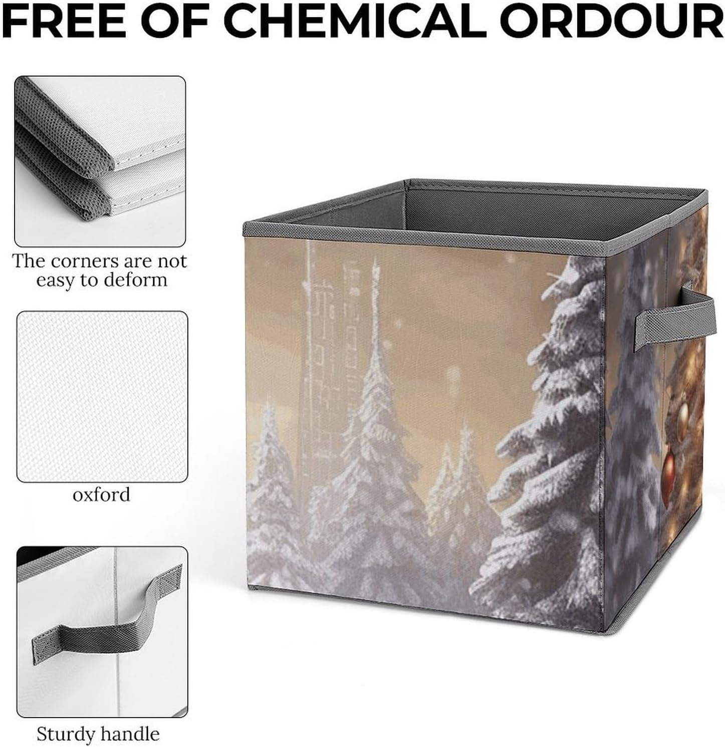 Christmas Tree And Reindeer Storage Box, Collapsible Storage Box, Clothing Storage Box, Sturdy And Foldable, Suitable for Storing Books, Toys, Clothes, Socks Or Toys