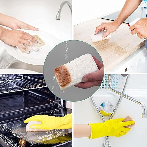 Miniatura 5 de Borrador de esponja mágica, paquete de 32 almohadillas de espuma de esponja de melamina duraderas, almohadillas de esponja de limpieza de platos de