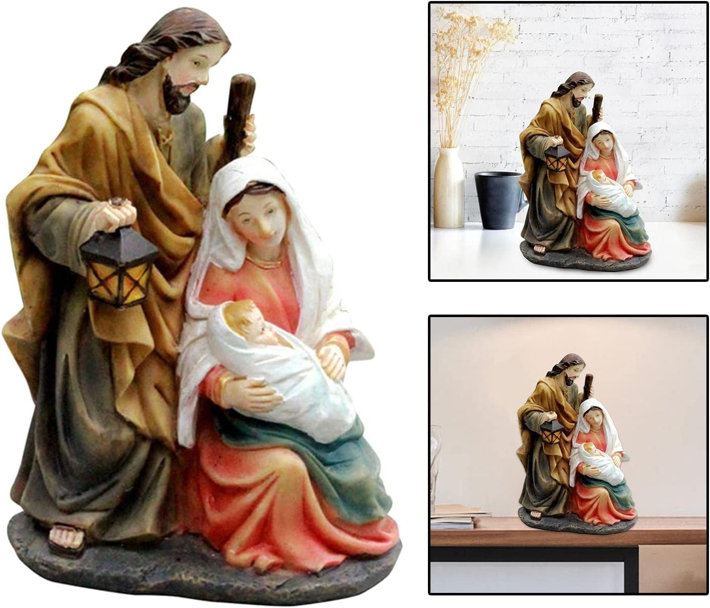 Figurka Ogrodowa,Stół barowy figurka dekoracja ogrodowa do rzeźby ozdoby do domu 2X święta rodzina szopka żywica do salonu i pulpitu
