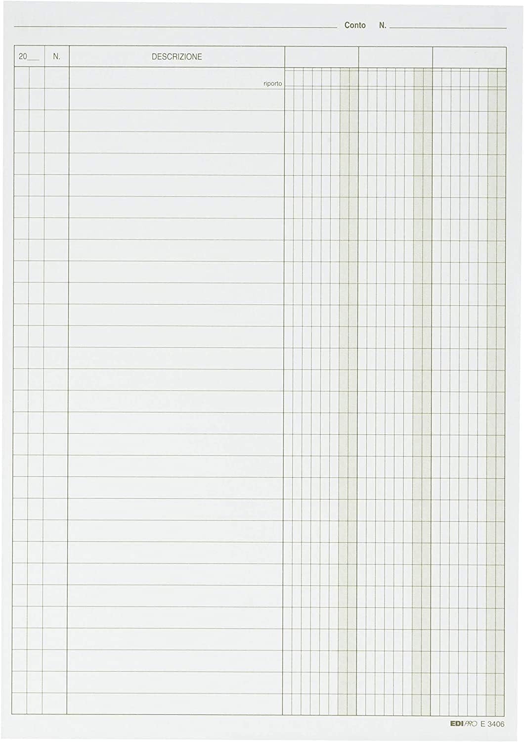 EDIPRO - E3406VE - 100 3-Column Cards Green f.to 24x17