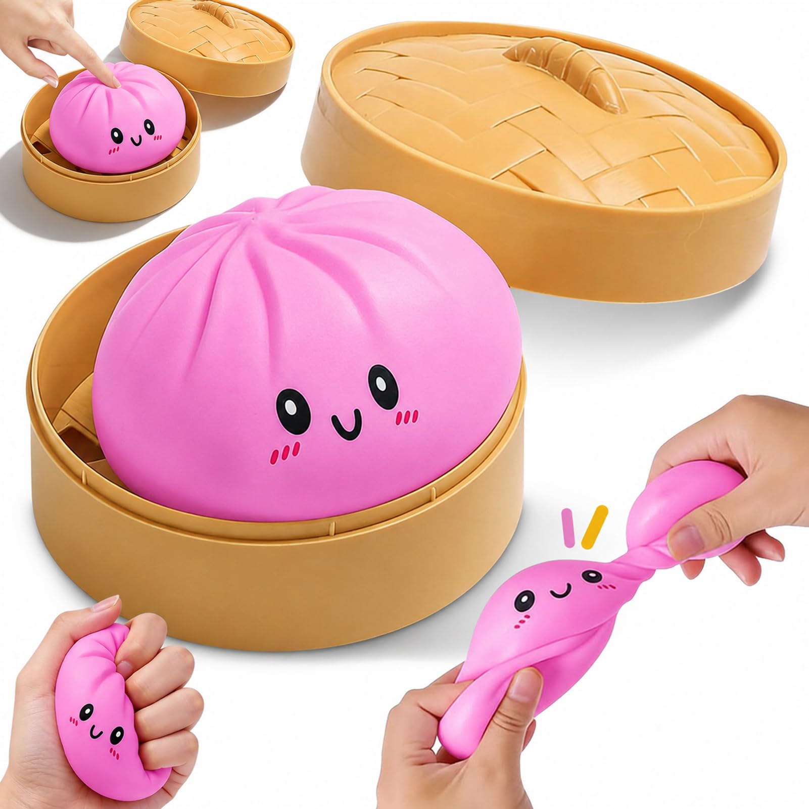 Dumpling Squishy Toys,Mystery Squishy Dumpling Toy, Dumplings Fidget Sensory Toys Anxiety Relief, Cute Squishies Dumplings Stress Balls for Adults Kids (purple)
