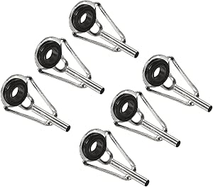 Réparation Canne à Pêche Anneau Canne A Peche PATIKIL 4-6.5mm Pêche Canne Pointe Réparation Trousse, 6pcs INOX Acier Mât Anneau Guide Remplacement Pour Eau Salée Eau Douce Pêche, Doré Canne A Peche
