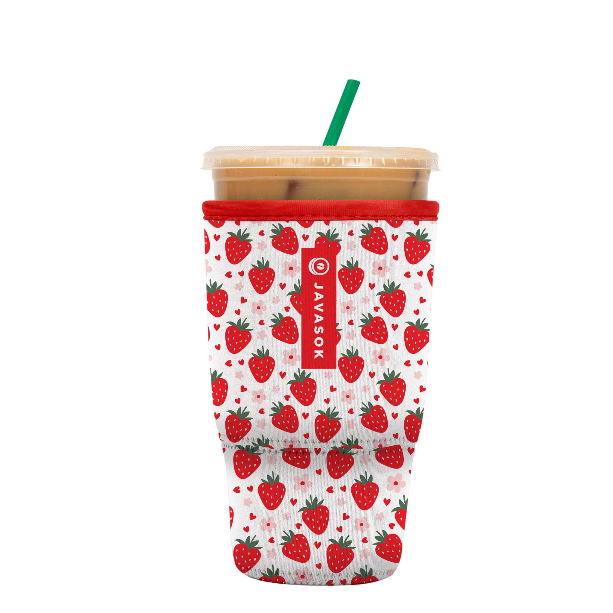 Sok It JavaSok Iced Coffee &amp; Cold Soda Insulated Neoprene Cup Sleeve (Berry Sweet, Large: 30-32oz)