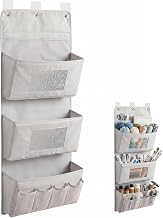 OMJMYY Hanging Organizer with Pockets 40 x 90 cm 3 Layers Hanging Closet Organizer Hanging Storage Bag with 3 Hooks for Bedroom Office Caravan Kitchen (Grey)