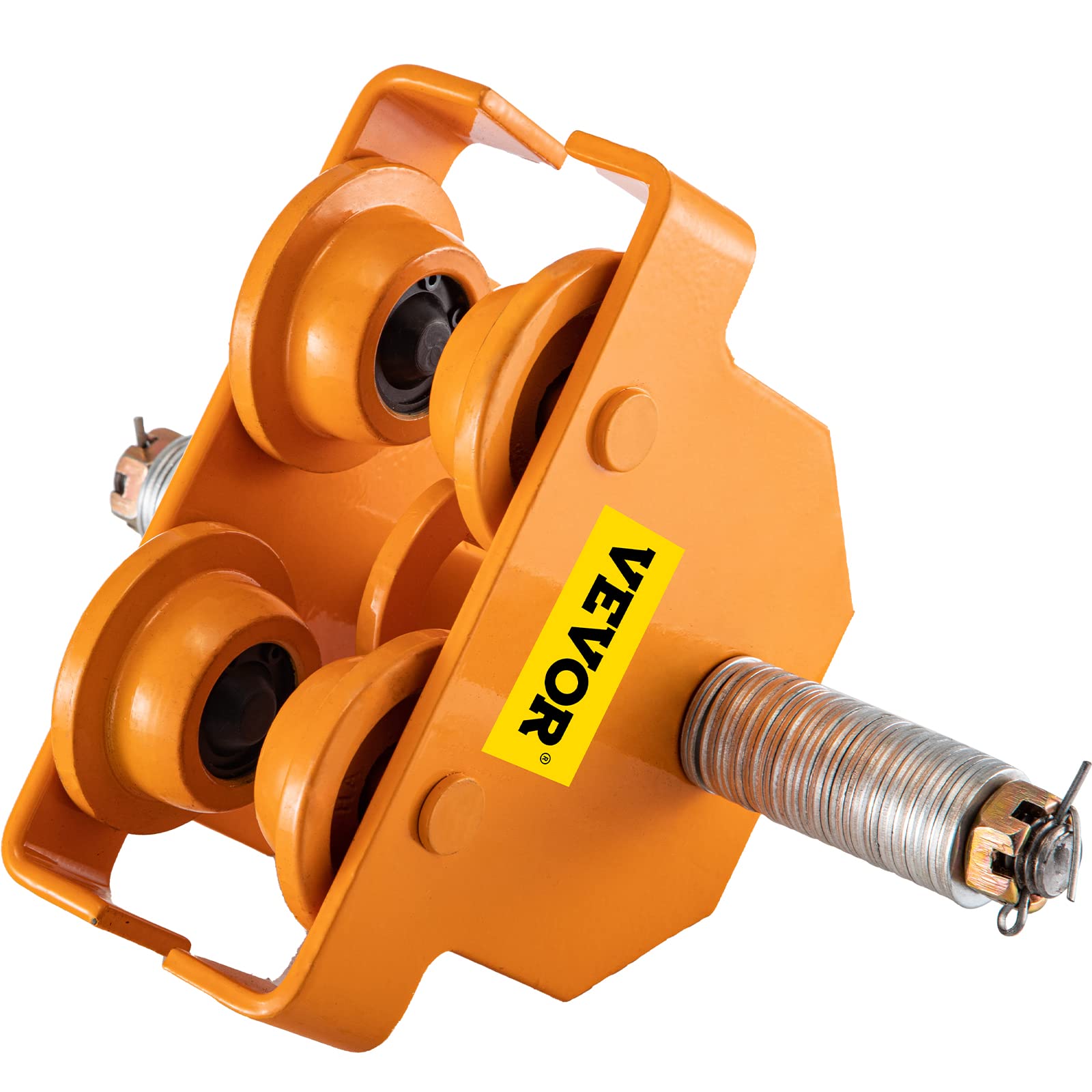VEVOR Carrello a trave di spinta, carico da 2 tonnellata, larghezza regolabile 88-203 mm, carrello a rulli verniciato a polvere con paranco da garage a 4 ruote per trave I curva dritta