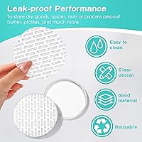 Vista 4 de Irenare 24 frascos de plástico de 16 oz con tapas, recipientes de plástico transparente de boca ancha, frascos tipo Mason para alimentos