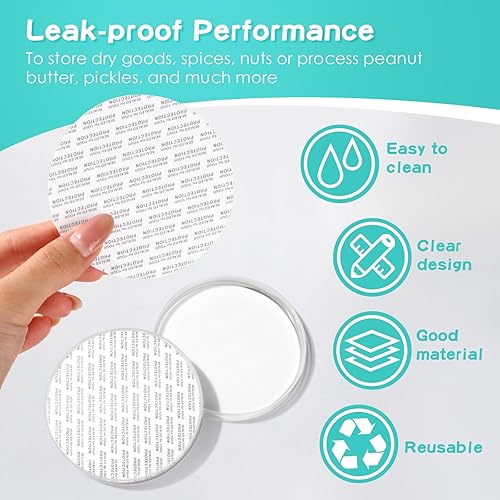 Miniatura 4 de Irenare 24 tarros de plástico de 16 onzas con tapas, recipientes de plástico transparente de boca ancha, recipientes herméticos de almacenamiento