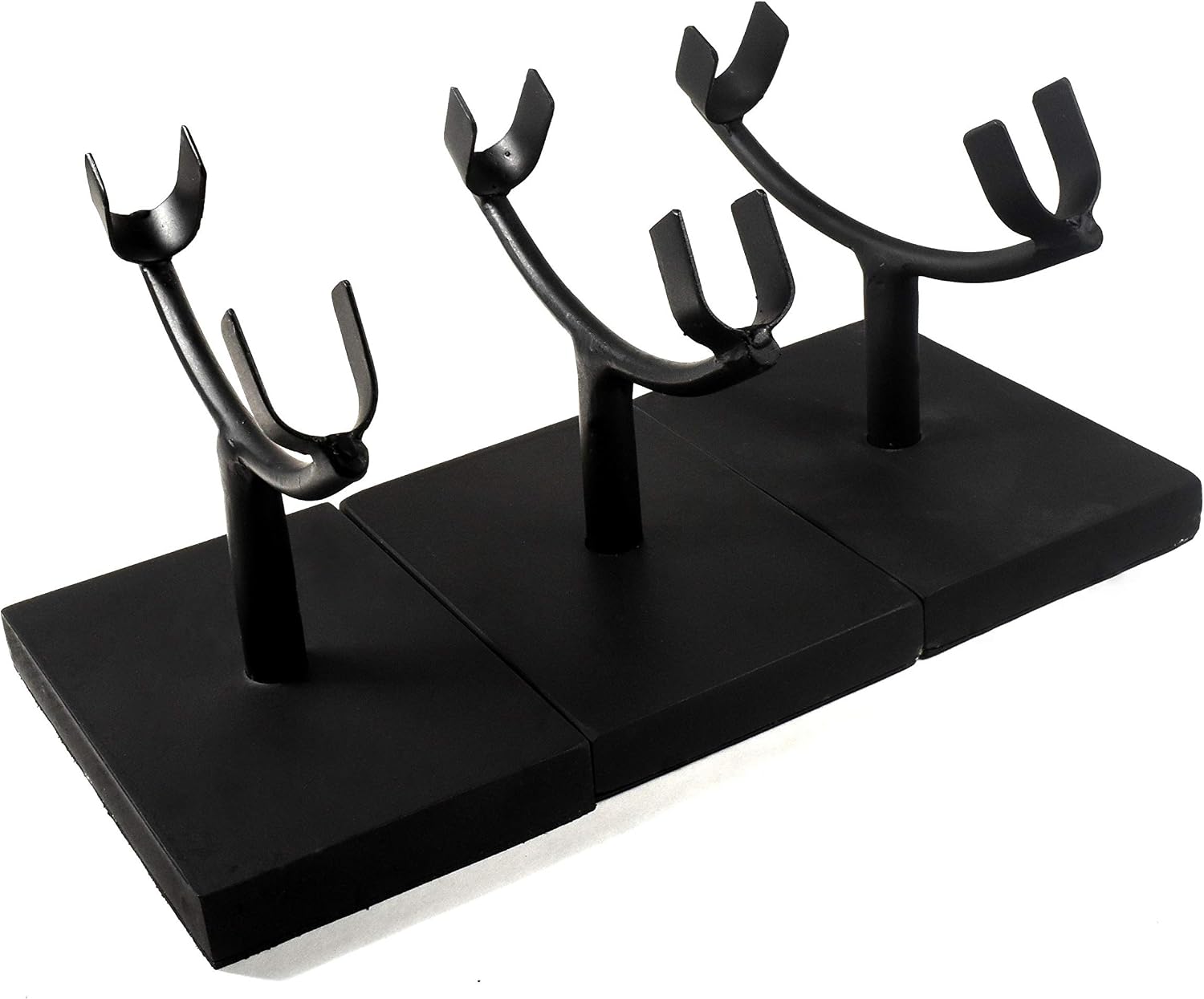 6.2" Display Stand for Slab/Slice/Fossil/Flat Minerals Base for Rocks Minerals and Crystals Black One Arm Two Prong Holder