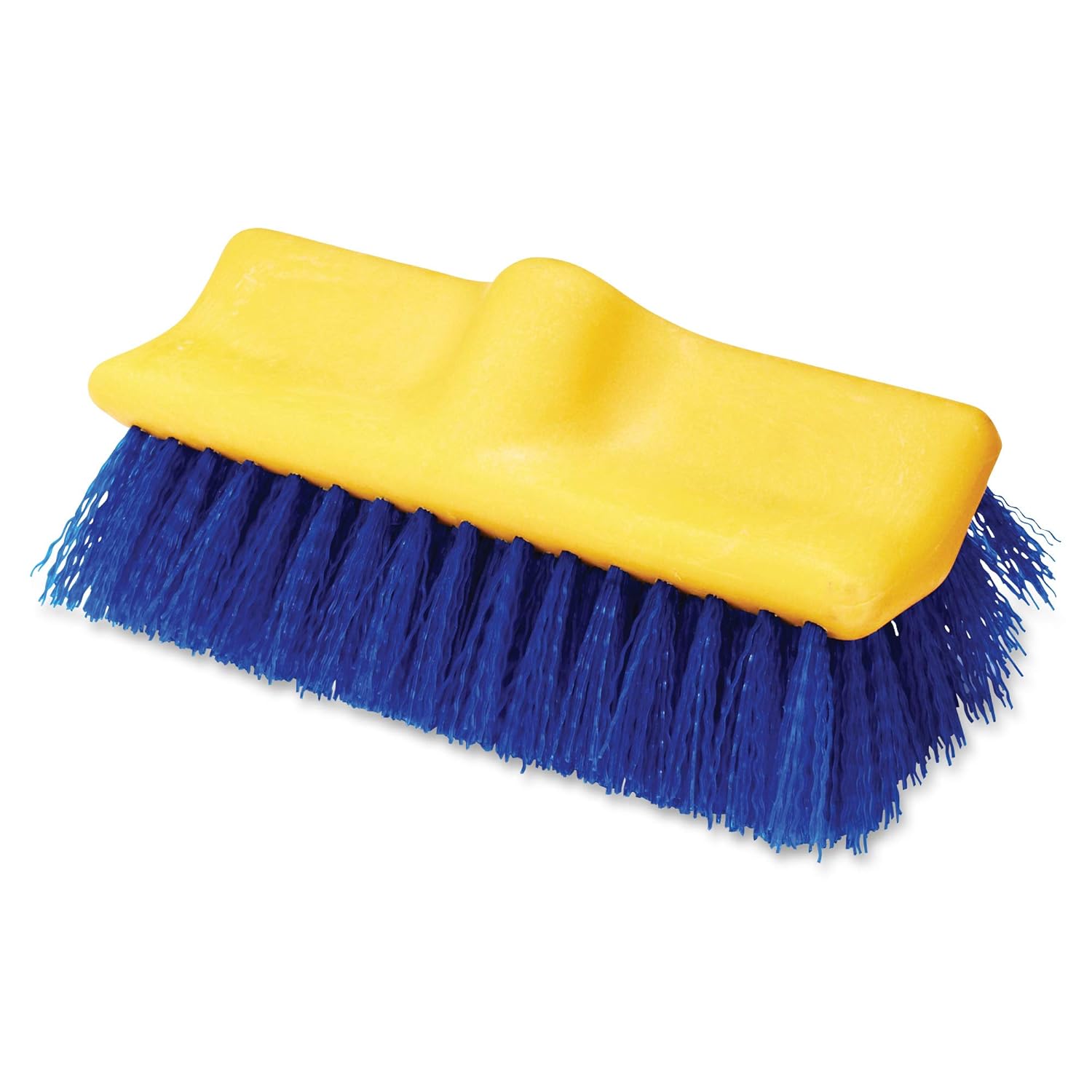 Rubbermaid Commercial Products Bi-Level Deck Scrub Brush, 10-Inch, Blue, Plastic Block, Indoor/Outdoor Scrub Brush for Clearing Shower/Garage/Deck/Patio, Pack of 6